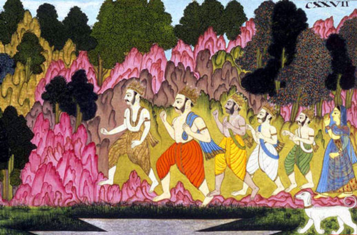 Los hermanos Pandava marcharon a los Himalayas después de gobernar el reino durante años con el Señor Krishna a su lado.