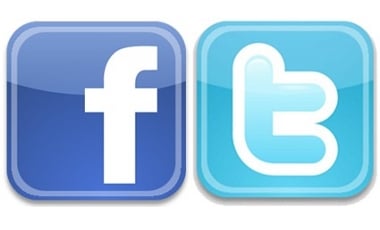 Facebook and Twitter Logos