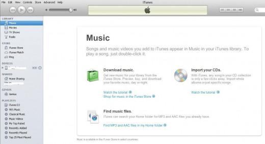 Select the name of your device beneath Devices on the left side of the iTunes program window.