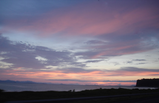 The sunsets on the Pacific coast are frequently stunning.  This one was captured near Puntarenas.