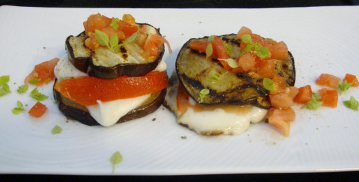 House-grilled Eggplant Panini pictured as an appetizer here.  So delicious!