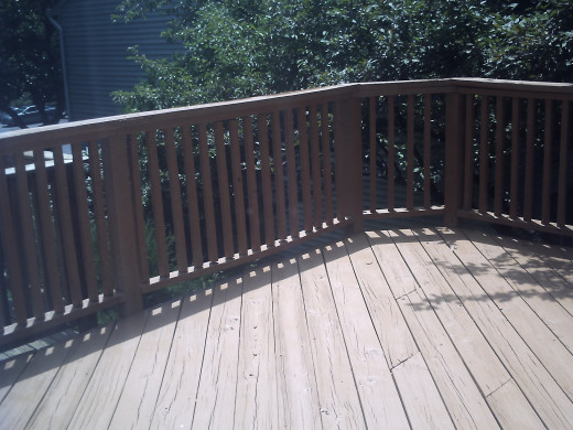 Different angle of the deck stained