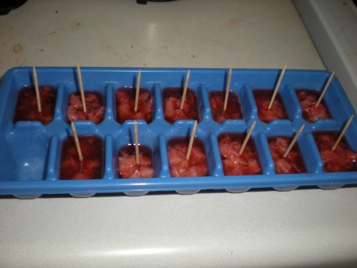 Frozen strawberry pops