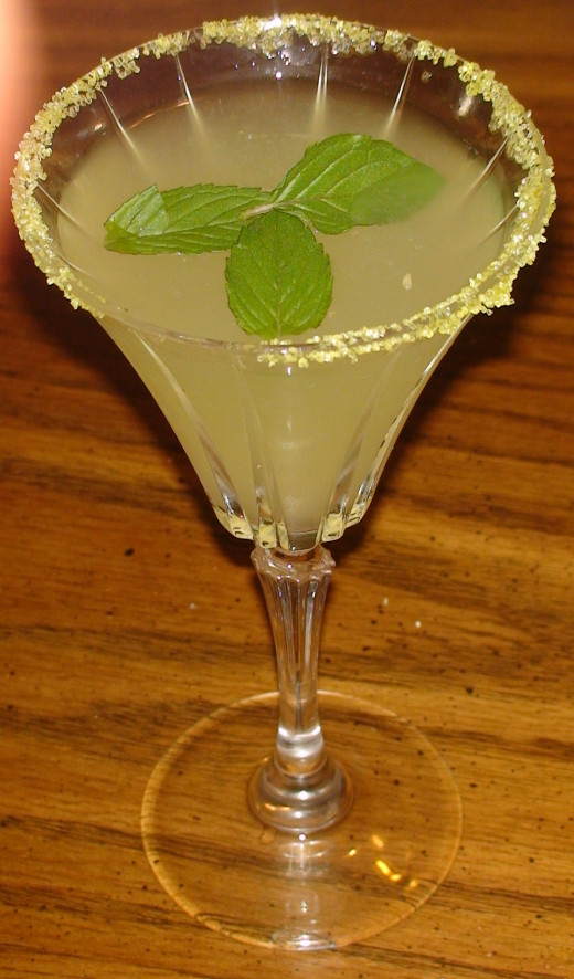 Mint leaves make an attractive garnish for a summer martini.