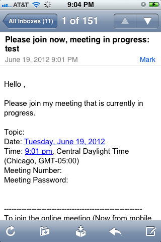 Open the WebEx meeting invitation and copy down the meeting number.