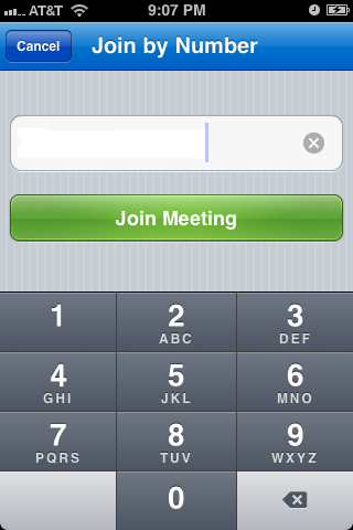 Enter the meeting number.