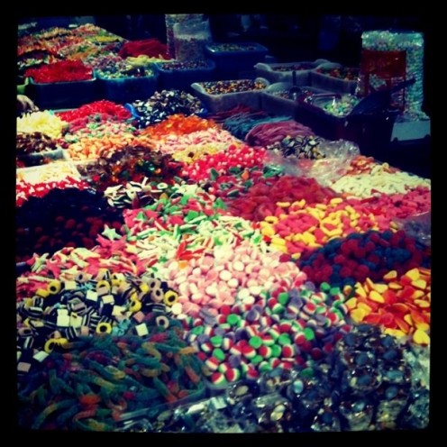 Sweets sold in the outdoor markets in Jerusalem. 