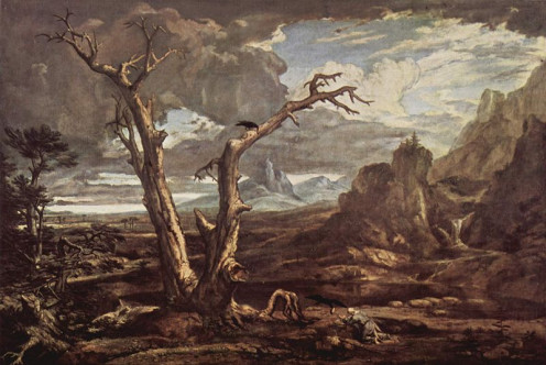 "Elijah In The Wilderness" or " Elias in der Wüste" (1818) by Washington Allston  from Wikimedia Commons