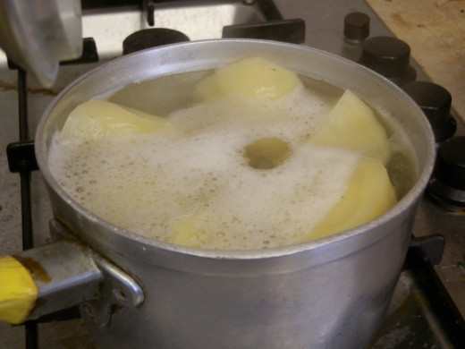 boil poatoes in salted water