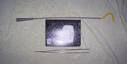 large hook and large tweezers
