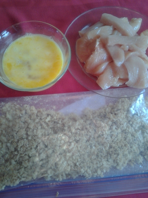 Baked Chicken Ingredients with Crumbs