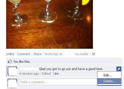 Navigate to the Facebook comment you want to delete, hold your cursor over that comment, click the pencil icon and then click "Delete."