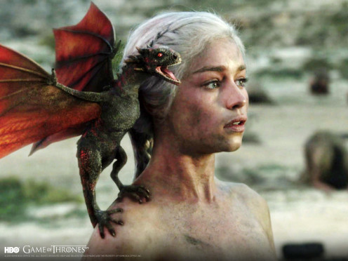 Daenerys Targaryen and her dragon