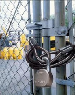 strong chain and padlock to secure gates, doors and garden furniture