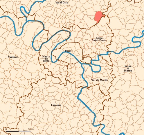Map location of Roissy-en-France Map location of Roissy-en-France