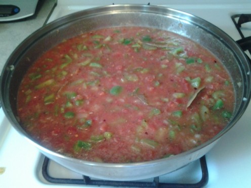 Chicken Jambalaya before the rice has cooked