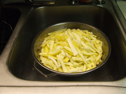 After 24 Hours, drain the Squash.
