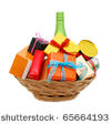 Arrange all objects around a main product.