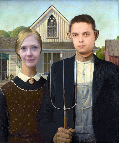 This parody of Grant Wood's "American Gothic" was created by the author. The models used are HubPages writers Terrye Toombs (TToombs08) and Vinaya Ghimire (vinayaghimire).