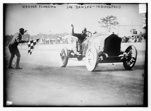 Joe Dawson winning the 1912 Indianapolis 500 race