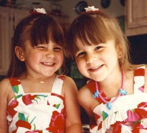 "Twin girls."  This is my sister and I (I'm on the left)