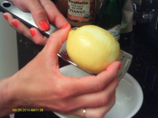 Zesting the lemon is easy with the right kitchen tool.