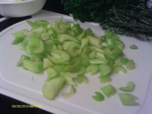 Chopped celery and parsley add color, flavor, and crunch.
