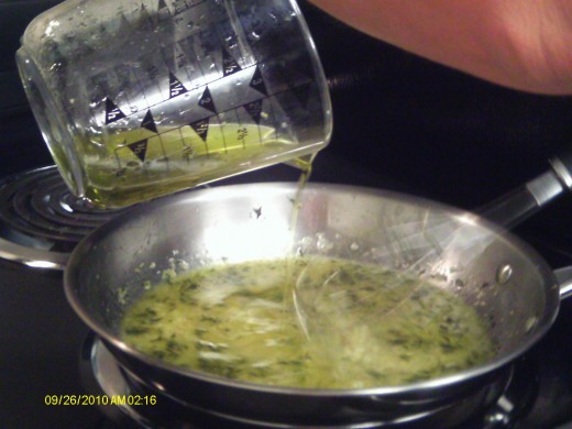 Add the champagne-vinegar mixture to the cooked seasonings.
