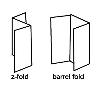Use the z-fold or the c-fold (barrel fold) to plan the layour of your tri-fold brochure.