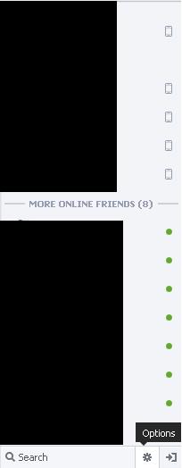 The Options icon in the lower-right corner.