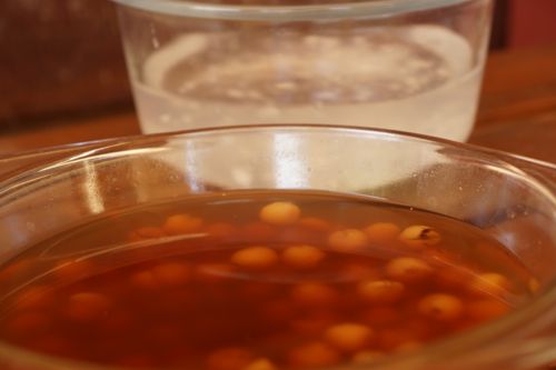 Lotus seeds che, serve with coconut juice 