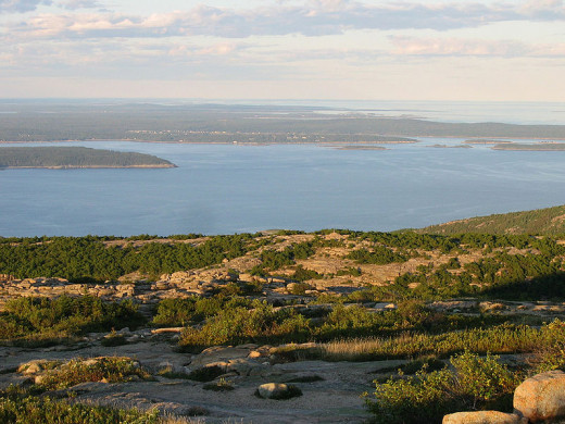 Many visitors to Acadia drive to the top of Cadillac mountain for this stunning view