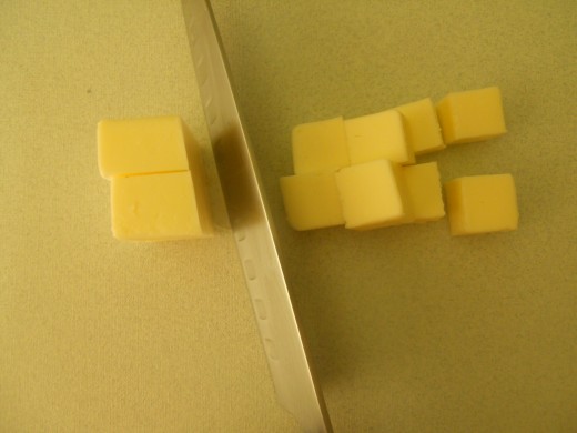 Cut butter into cubes.