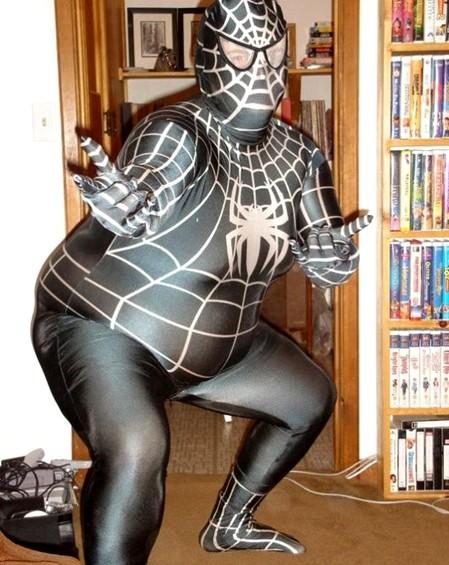 I guess the black and white costume did make him look a little chubby.