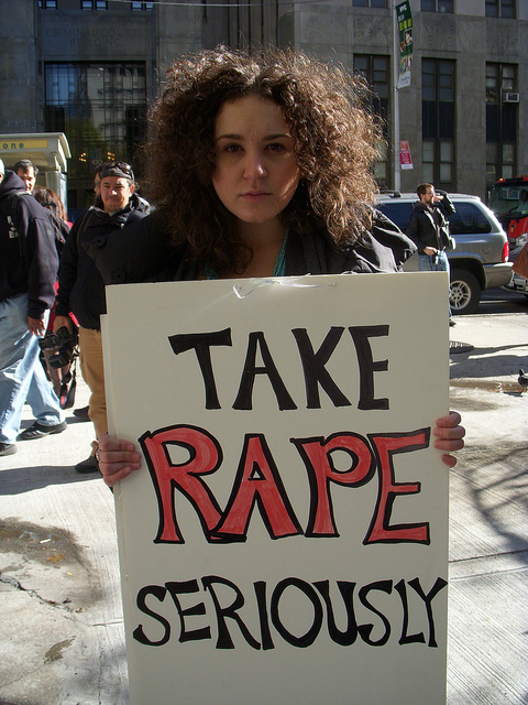 A "Take Rape Seriously" protest was held after New York City showed leniency toward rapists.