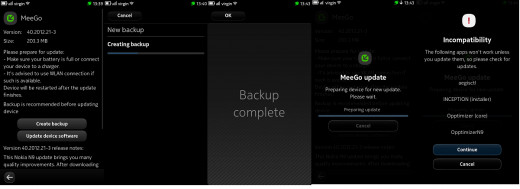 Backup and apps that won't work