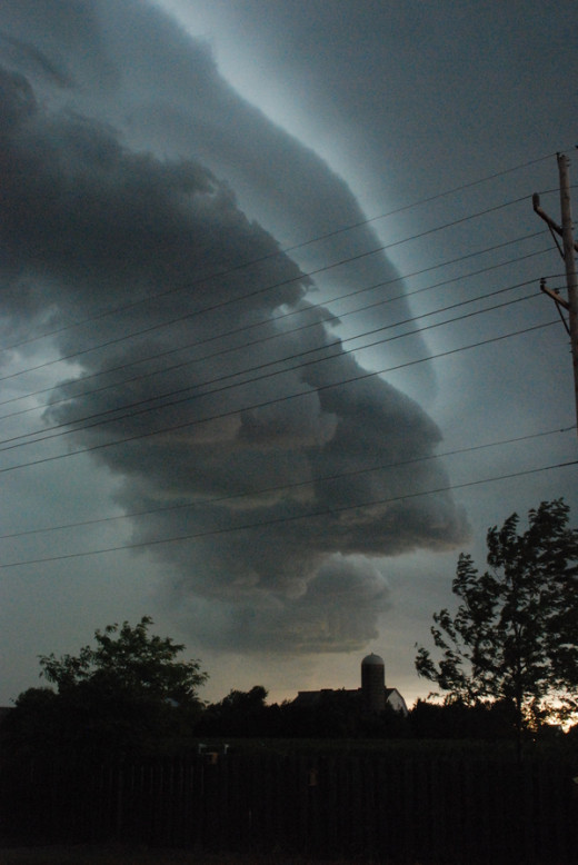 When we saw it it looked weird for sure, but since it wasn't a tornado we weren't aware of the destruction it was causing