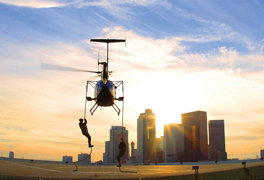 FBI Hostage Rescue training from helicopter