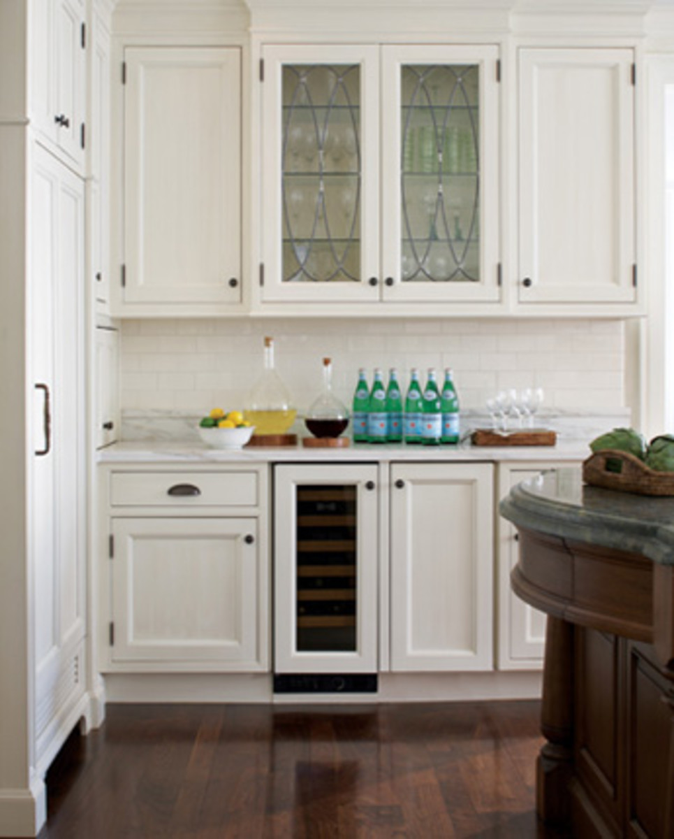 Home Improvement Ideas White Kitchen  Cabinets  with Glass 