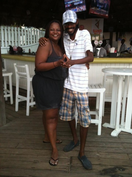 Rastermermaid and I jamming at Doctors Cave Beach in Montego Bay. 
