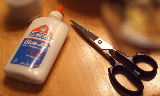 Glue and scissors