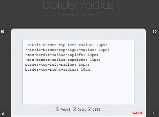 Border radius generated from border-radius.com