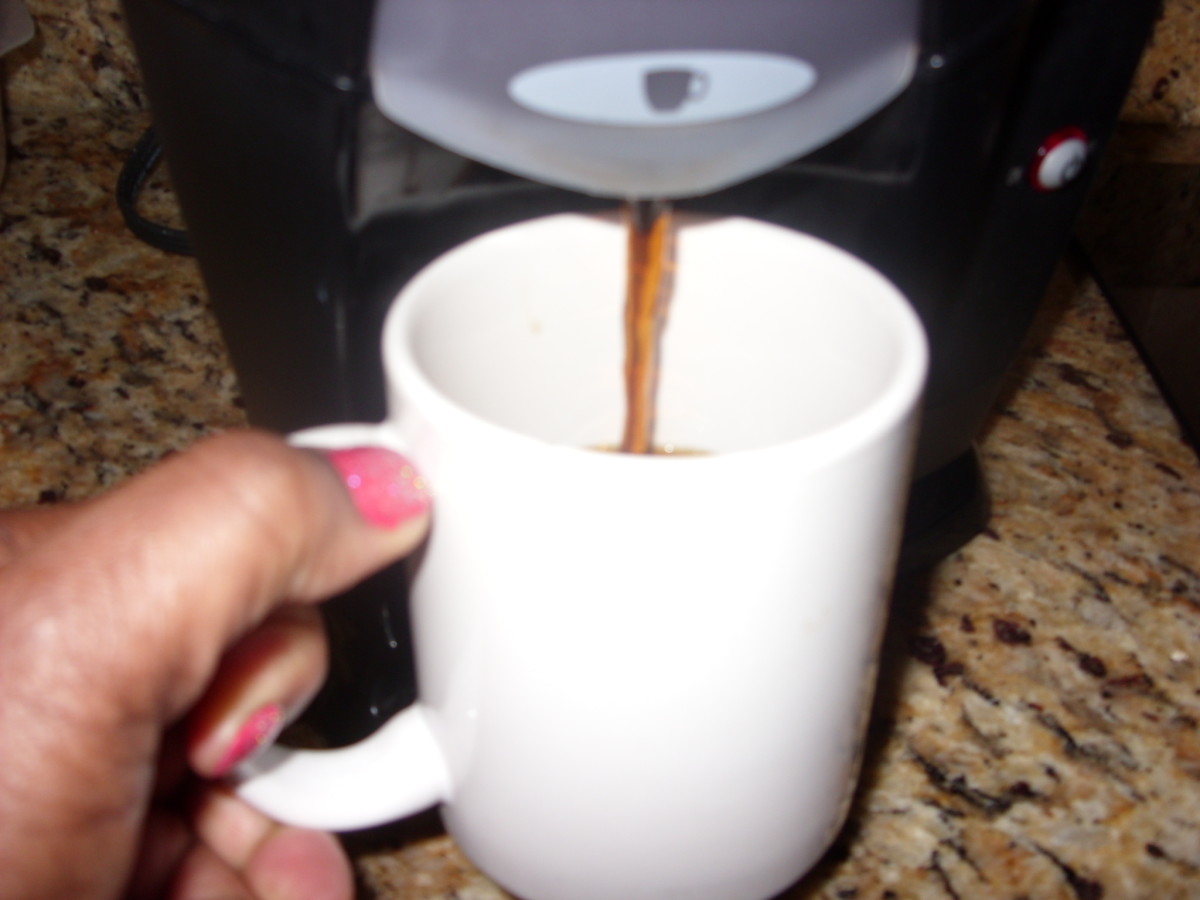 Step 6: Press coffee mug against dispenser button.