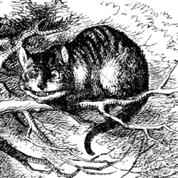 John Tenniel's tabby version of the Cheshire cat drawn for "Alice in Wonderland" John Tenniel's tabby version of the Cheshire cat drawn for "Alice in Wonderland"