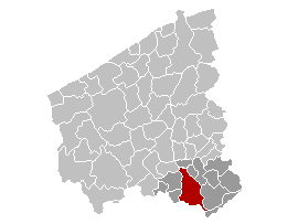 Map location of Kortrijk, West Flanders Belgium