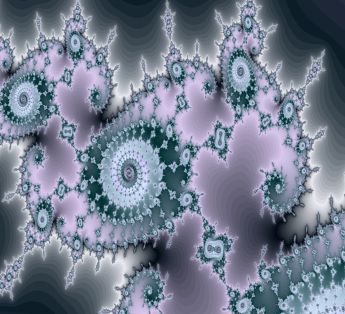 I call this fractal "Ice Age."  I manipulated the colors so that they would all be "cooler."