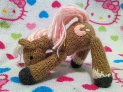 crocheted pony