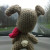 Back of crochet bunny.