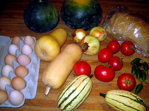 CSAs can include a wide variety of produce, including seasonal fruits and vegetables, eggs and breads.