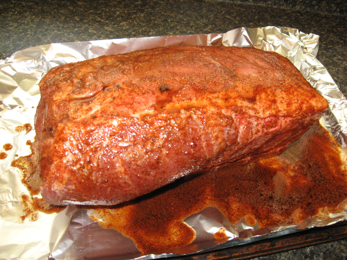 Coat the meat with the wet rub.